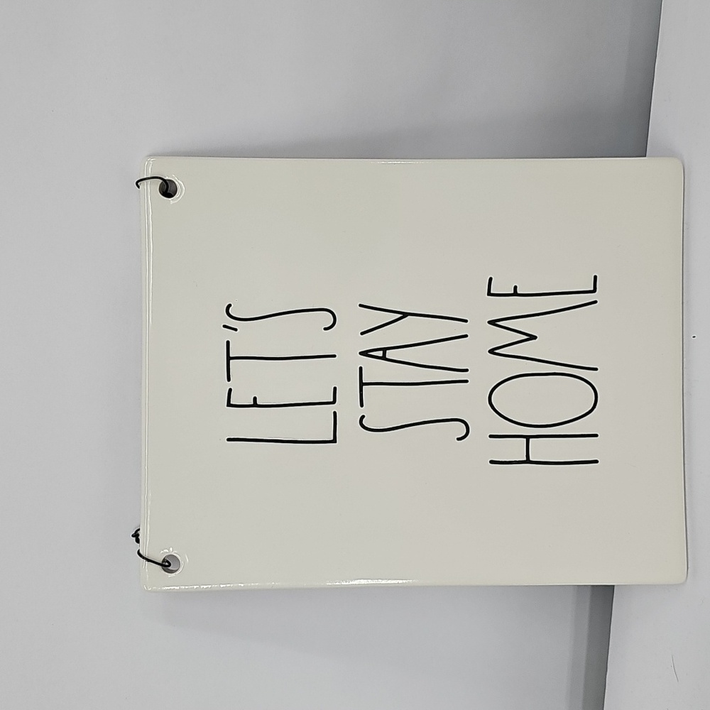 Rae Dunn LET’S STAY HOME Ceramic Hanging Sign